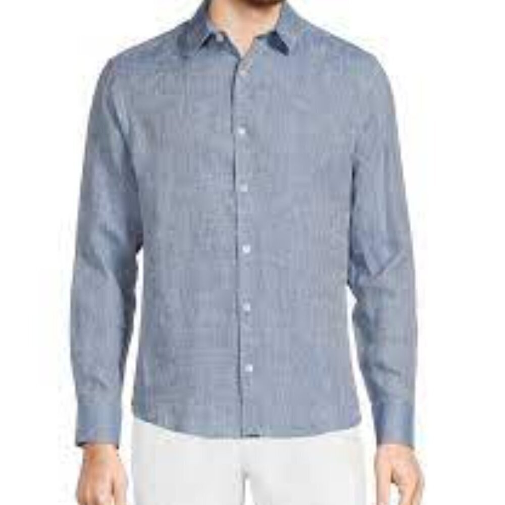 Baird McNutt Murano Slim Fit 100% Irish Linen Button Down Shirt Men's L